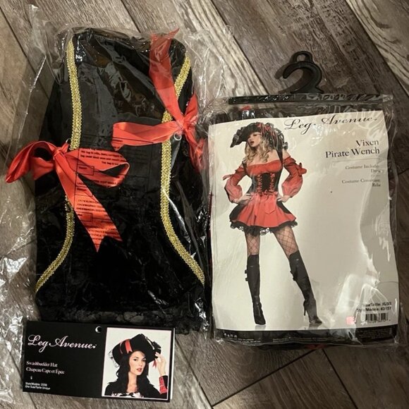 LEG AVENUE VIXEN PIRATE HALLOWEEN COSTUME & PIRATE SWASHBUCKLER HAT - Picture 4 of 4